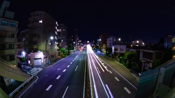 Lapso Tiempo Nocturno Del Atasco Tráfico Calle Ciudad Tokio Imágenes — Vídeos de Stock