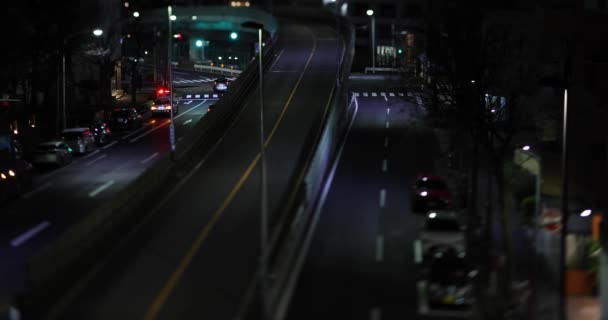 Nocny Miejski Krajobraz Korka Miejskiej Ulicy Wysokiej Jakości Materiał Meguro — Wideo stockowe
