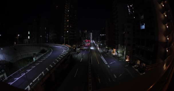 Noční Městská Krajina Dopravní Zácpy Městské Ulici Kvalitní Záběry Meguro — Stock video