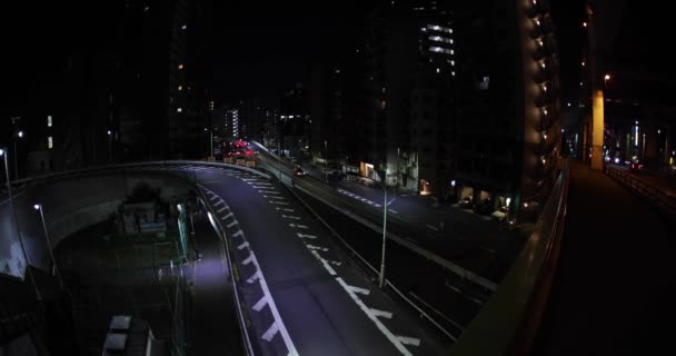 Ένα Νυχτερινό Αστικό Τοπίο Από Μποτιλιάρισμα Στο Δρόμο Της Πόλης — Αρχείο Βίντεο