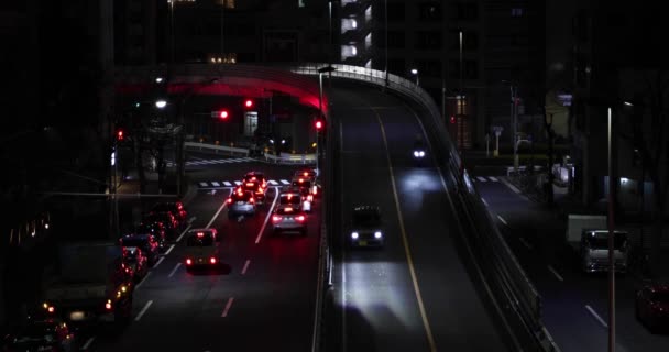 Paesaggio Urbano Notturno Del Traffico Nella Strada Urbana Della Città — Video Stock