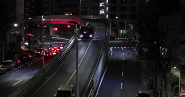 ยามค นของการจราจรต ถนนในเม ภาพ ณภาพส เขตเมก โระ โตเก ประเทศญ 2023 — วีดีโอสต็อก