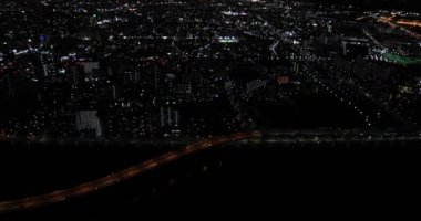 Chiba 'da gece gezintisi. Yüksek kalite 4K görüntü. Chiba Japonya 12.20.2019 Tokyo 'nun merkezidir.. 