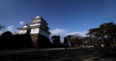 Kanagawa 'daki Odawara kalesi geniş açı. Yüksek kalite 4K görüntü. Odawara bölgesi Kanagawa Japonya 01.24.2023 Japonya 'da geleneksel mimaridir.
