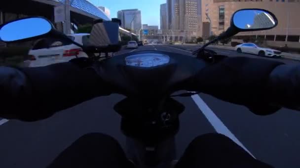 Timelapse Guida Bicicletta Con Smartphone Presso Strada Della Città Tokyo — Video Stock
