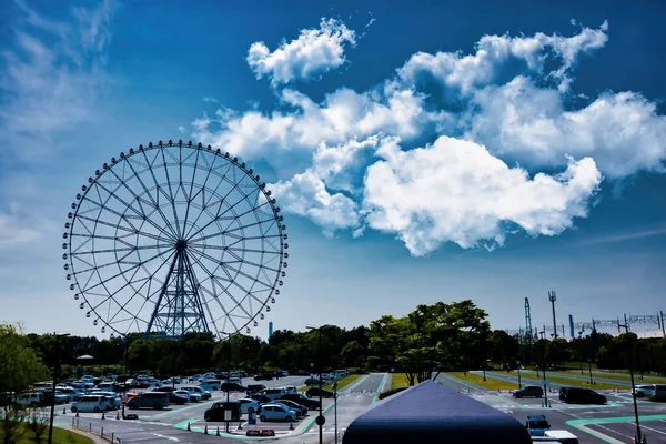Ruské Kolo Parku Modrou Oblohou Kvalitní Fotka Okres Edogawa Rinkaicho — Stock fotografie