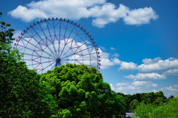 Ruské Kolo Parku Modrou Oblohou Kvalitní Fotka Okres Edogawa Rinkaicho — Stock fotografie