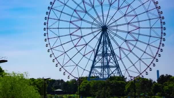 Timelapse Moving Ferris Wheel Kasairinkai Park Imagens Alta Qualidade Edogawa — Vídeo de Stock