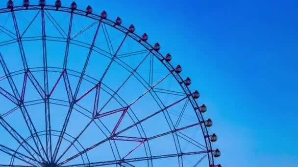 Timelapse Moving Ferris Wheel Kasairinkai Park Imagens Alta Qualidade Edogawa — Vídeo de Stock
