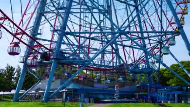 Ein Sich Bewegendes Riesenrad Kasairinkai Park Hochwertiges Filmmaterial Edogawa Bezirk — Stockvideo