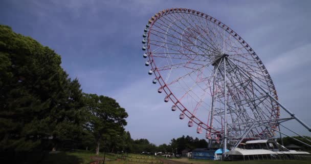 Une Roue Ferris Mouvement Dans Parc Kasairinkai Images Haute Qualité — Video