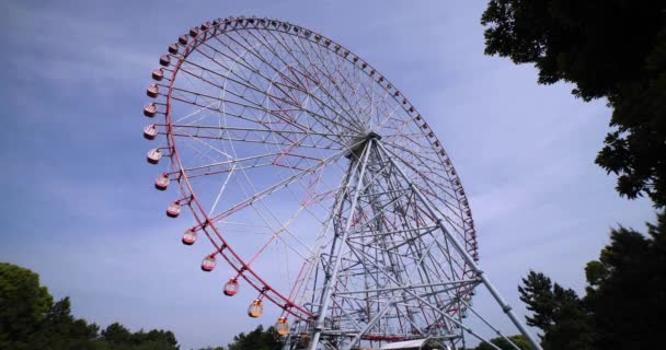 Une Roue Ferris Mouvement Dans Parc Kasairinkai Images Haute Qualité — Video