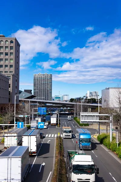 Ingorgo Nella Strada Cittadina Tokyo Foto Alta Qualità Distretto Koto — Foto Stock
