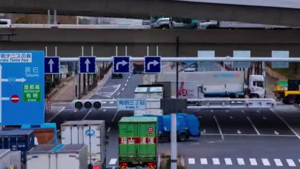 Timelapse Embouteillage Avec Panneau Routier Rue Ville Tokyo Images Haute — Video