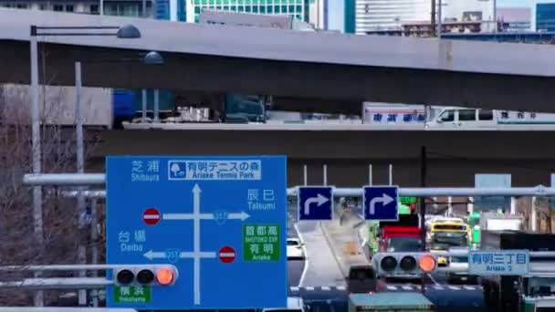 Tokyo Daki Şehir Caddesinde Trafik Sıkışıklığının Zaman Çizelgesi Yüksek Kalite — Stok video