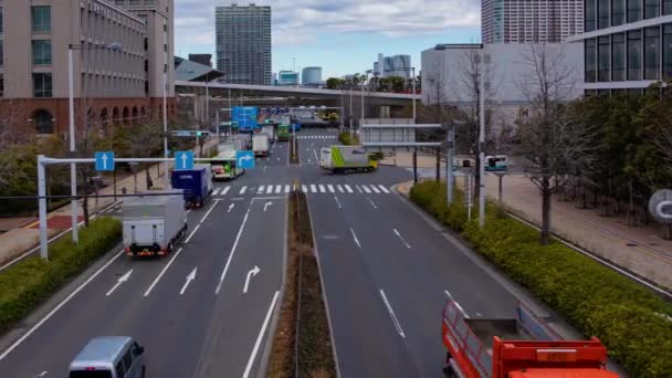 Časový Průběh Dopravní Zácpy Městské Ulici Tokiu Kvalitní Záběry Koto — Stock video