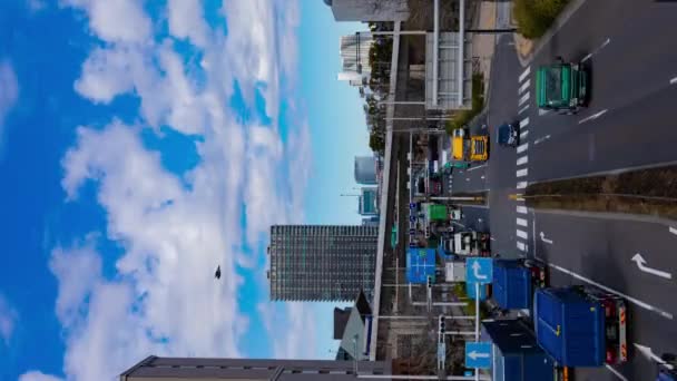 Een Tijdspanne Van File Met Het Verkeersbord Aan Stadsstraat Tokio — Stockvideo