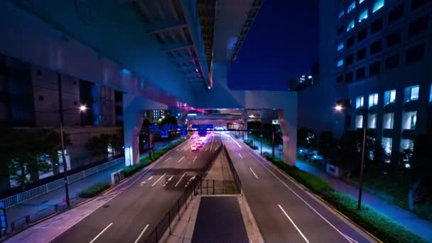 Night Timelapse Traffic Jam City Street Tokyo High Quality Footage — Stock Video