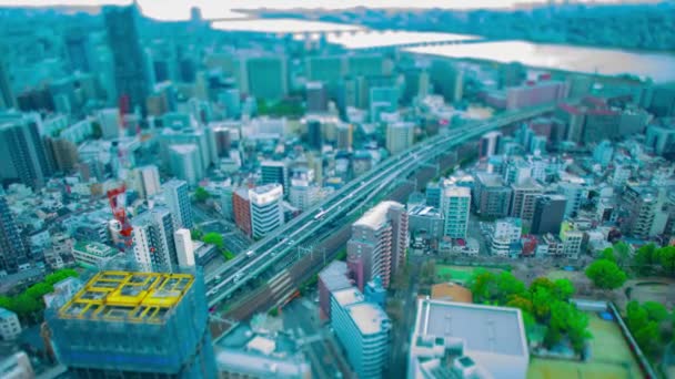 Timelapse Panorama Cityscape Yodo River Osaka Imagens Alta Qualidade Asahi — Vídeo de Stock