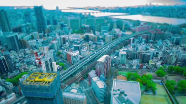 Timelapse Panorama Cityscape Yodo River Osaka High Quality Footage Asahi — Stock Video