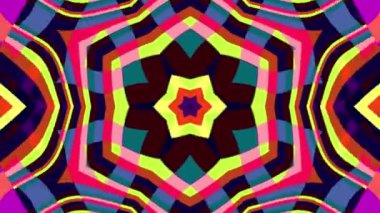 Geometrik psikedelik desenli bir vj döngüsü. Yüksek kalite 4K görüntü. 05.23.2023