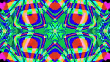 Geometrik psikedelik desenli bir vj döngüsü. Yüksek kalite 4K görüntü. 05.23.2023