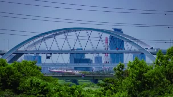 Susseguirsi Ingorghi Stradali Tra Strada Del Centro Autostrada Tokyo Filmati — Video Stock
