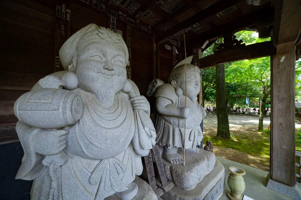 Estatuas Guardianes Japoneses Calle Tradicional Tokio Foto Alta Calidad Distrito — Foto de Stock