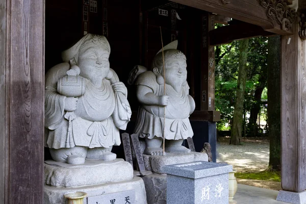 Estatuas Guardianes Japoneses Calle Tradicional Tokio Foto Alta Calidad Distrito — Foto de Stock