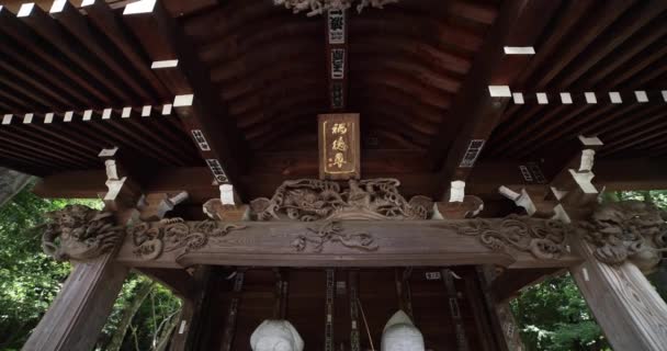 Japonské Strážné Sochy Tradiční Ulici Tokiu Kvalitní Záběry Chofu Okres — Stock video