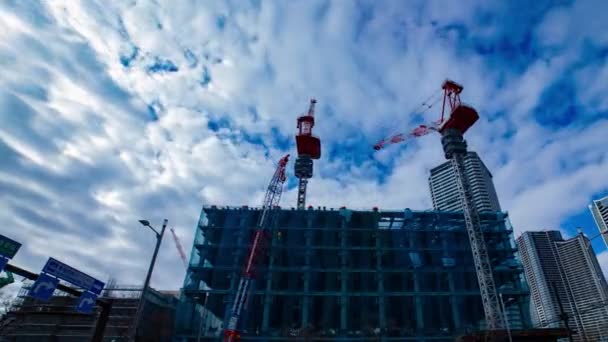 Uma Cronologia Guindaste Construção Tóquio Imagens Alta Qualidade Koto Distrito — Vídeo de Stock
