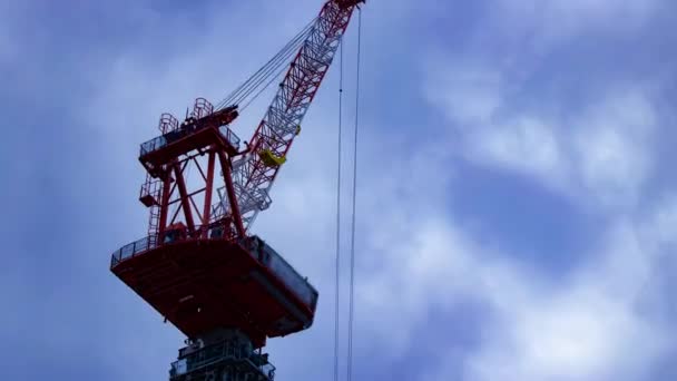 Timelapse Grue Construction Tokyo Images Haute Qualité Koto District Ariake — Video