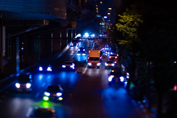 Night Miniature Traffic Jam City Street Tokyo High Quality Photo — Stock Photo, Image