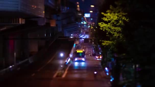 Timelapse Notturno Del Traffico Strada Tokyo Filmati Alta Qualità Distretto — Video Stock
