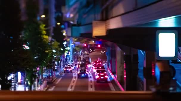 Nattlig Timelapse Trafikstockning Stadens Gata Tokyo Högkvalitativ Film Shibuya Distriktet — Stockvideo
