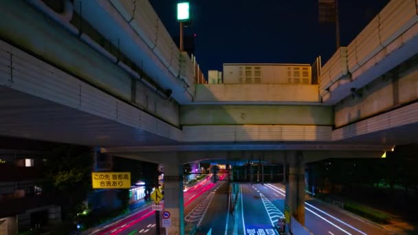 Uma Cronologia Noturna Engarrafamento Rua Cidade Tóquio Imagens Alta Qualidade — Vídeo de Stock