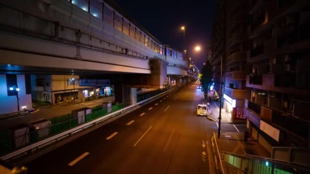 Timelapse Notturno Del Traffico Strada Tokyo Filmati Alta Qualità Distretto — Video Stock
