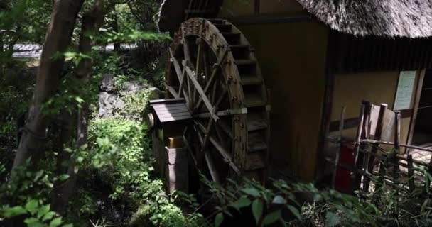 Une Roue Historique Bois Sur Surface Eau Tokyo Images Haute — Video