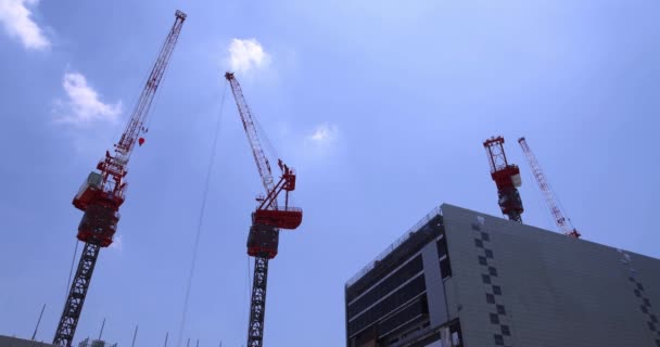 Fermare Gru Cima All Edificio Della Città Commerciale Tokyo Filmati — Video Stock