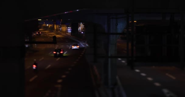 Atasco Tráfico Nocturno Miniatura Calle Ciudad Tokio Imágenes Alta Calidad — Vídeo de stock
