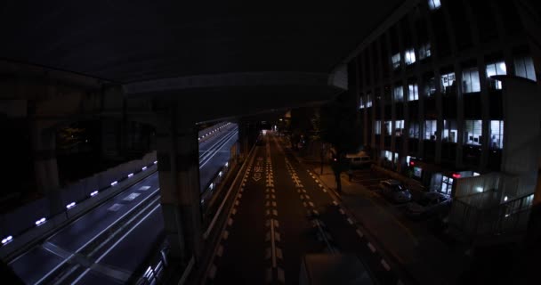 Μια Νύχτα Μποτιλιάρισμα Στο Δρόμο Της Πόλης Στο Τόκυο Πυροβόλησε — Αρχείο Βίντεο