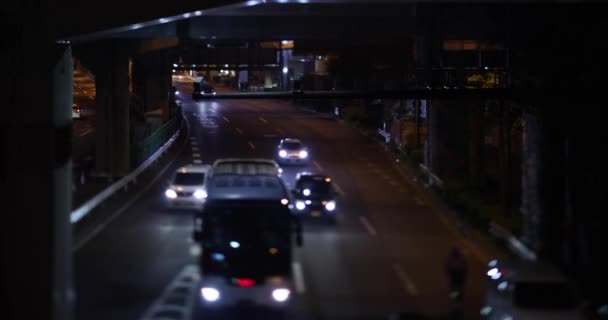 Ingorgo Notturno Miniatura Nella Strada Cittadina Tokyo Filmati Alta Qualità — Video Stock