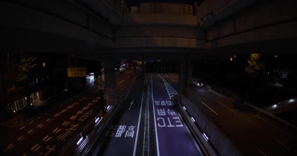 Atasco Tráfico Nocturno Calle Ciudad Tokio Ojo Pez Tiro Imágenes — Vídeos de Stock