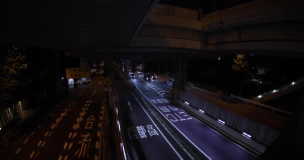 Noční Dopravní Zácpa Městské Ulici Tokiu Kvalitní Záběry Shibuya Okres — Stock video