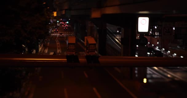 Noční Dopravní Zácpa Městské Ulici Tokiu Kvalitní Záběry Shibuya Okres — Stock video