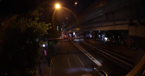 Engarrafamento Noturno Rua Cidade Tóquio Tiro Olho Peixe Imagens Alta — Vídeo de Stock