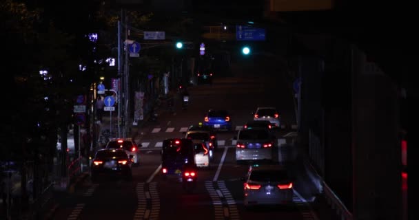 Atasco Tráfico Nocturno Calle Ciudad Tokio Imágenes Alta Calidad Shibuya — Vídeos de Stock