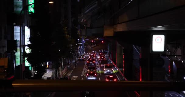 Engarrafamento Noturno Rua Cidade Tóquio Imagens Alta Qualidade Shibuya Distrito — Vídeo de Stock