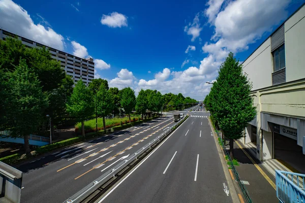 Ένας Άδειος Δρόμος Στο Κέντρο Της Takashimadaira Στο Τόκιο Υψηλής — Φωτογραφία Αρχείου