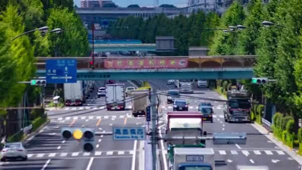 Közlekedési Dugó Belvárosi Utcában Takashimadaira Tokióban Kiváló Minőségű Felvétel Itabashi — Stock videók